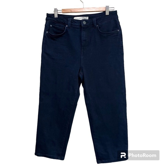 Denver Hayes High Rise Straight Crop Jean | Very Dark Wash Denim - Picture 1 of 12